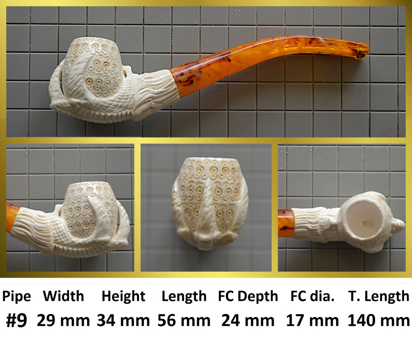 GENUINE MEERSCHAUM HANDMADE  PIPES GR#3